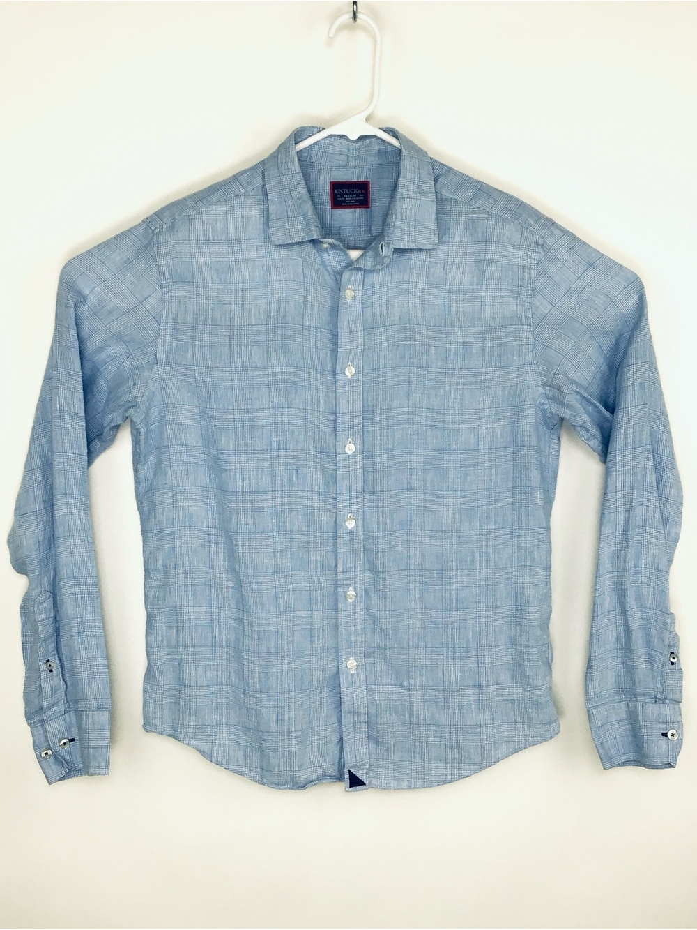 UNTUCKit Torontel men’s slim fit button up linen shirt medium